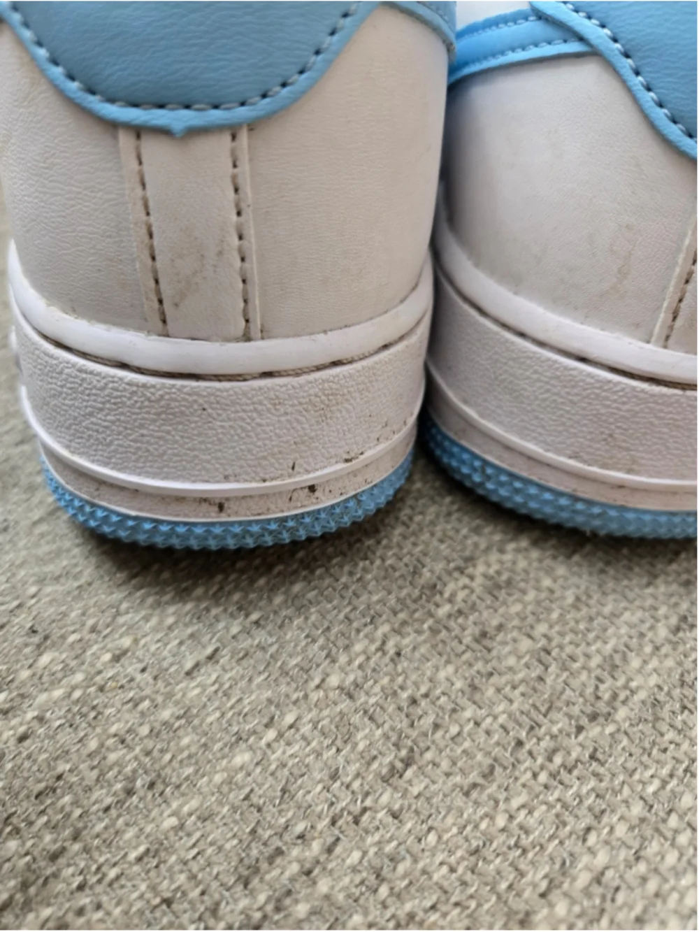 Youth Nike Air Force 1 White Light Blue Sneakers Size 6 Womens Size 7.5-8